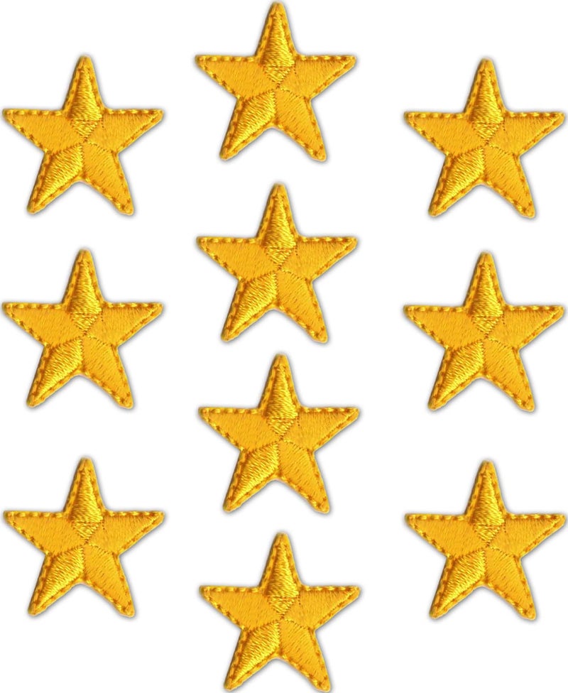 Laughing Lizards Iron On Star Patches Embroidered Patch Applique Embellishments for Clothing, Jackets, Backpacks, and Decorations (Yellow, 1") - Image 1